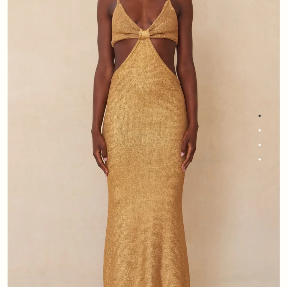 Cult Gaia Gold Cut Out Backless Bodycon Dress